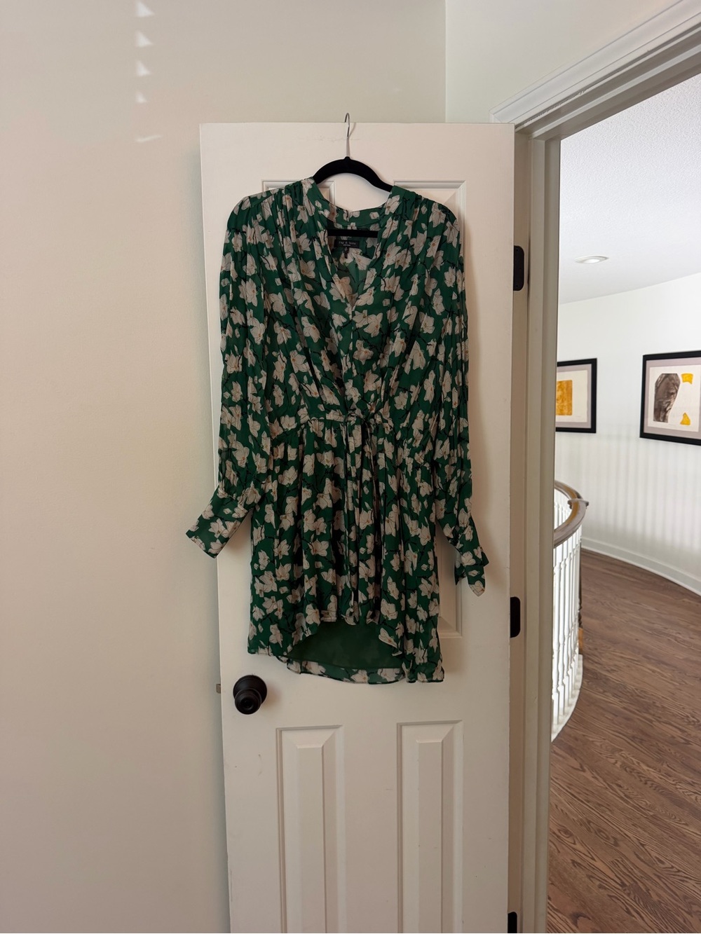 rag & bone Green Floral Wrap Dress